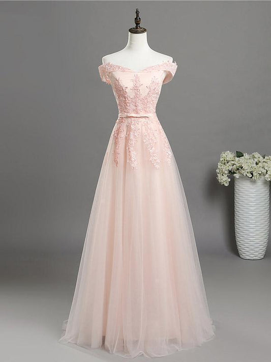 Hellrosa Sweetheart Spitzenapplikation Langes Ballkleid, Rosa Brautjungfernkleid cg16281