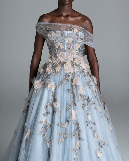 Tüll Ballkleid mit Spitze Ballkleid Abendkleid cg16408
