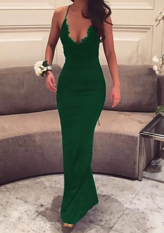 Sexy Green Halter Mermaid Long Formal Dress, Charming Formal Dress for prom cg16420