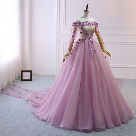 Custom Women Light Purple Prom Dress Ball Gown Long Quinceanera Dress cg16518