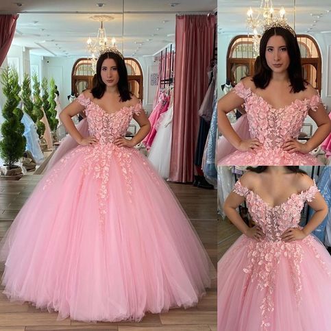 Off the Shoulder Pink Quinceanera Dress prom dress cg16621