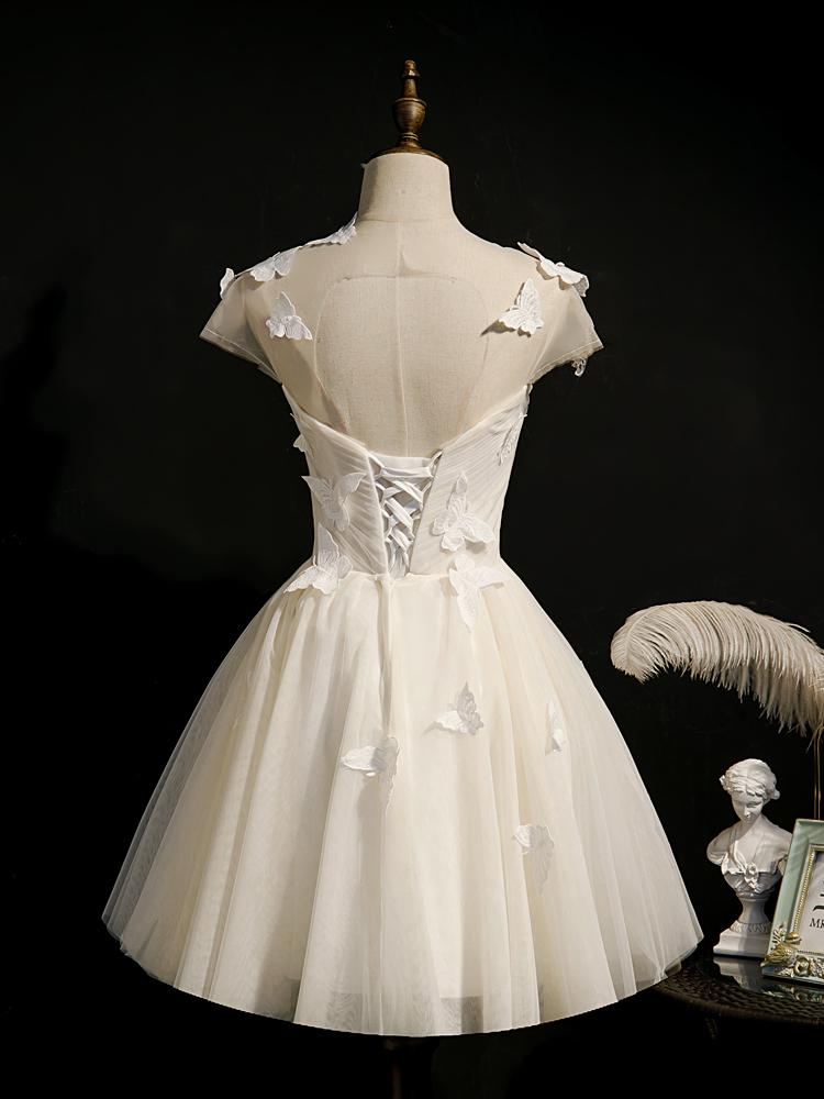 Cap Sleeves Cute Homecoming Dress Graduation Dress cg16638