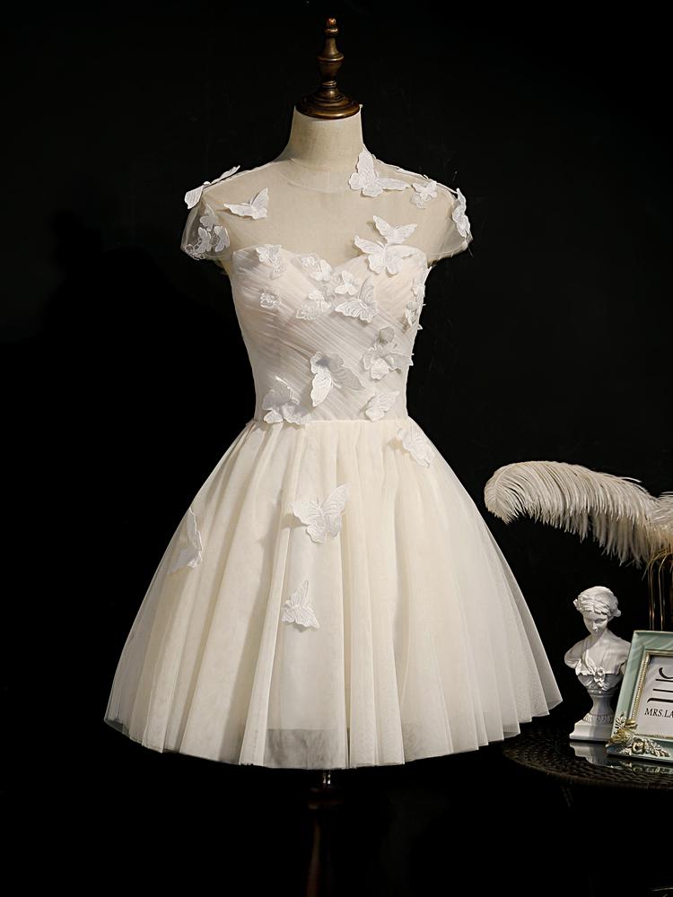 Cap Sleeves Cute Homecoming Dress Graduation Dress cg16638