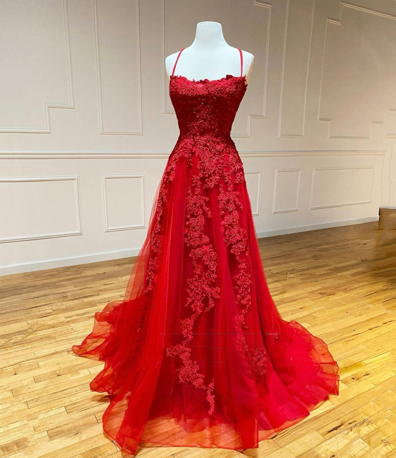 RED LACE LONG PROM DRESS RED EVENING DRESS cg16645