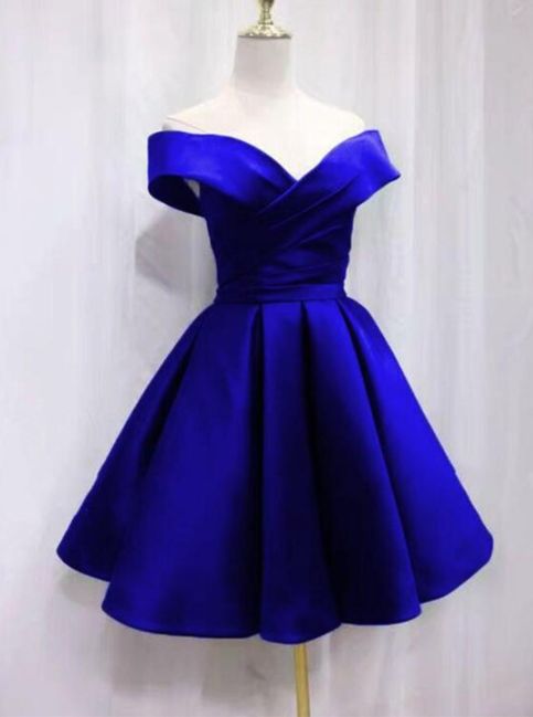 Off Shoulder Short Satin Homecoming Dress,Evening Dresses cg16772