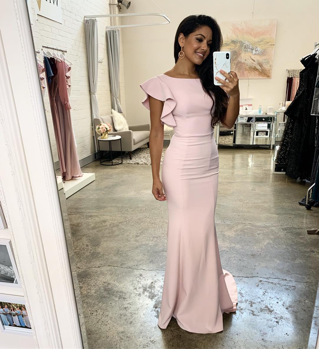 gorgeous open back mermaid white long evening dress formal dress Prom Dress cg16783