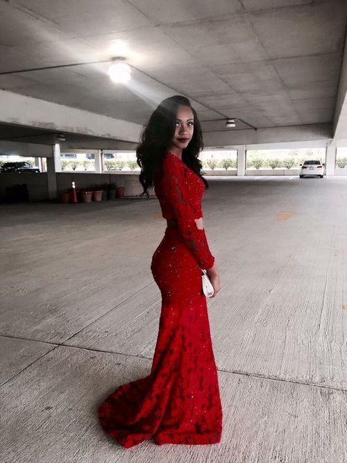 Two Piece Mermaid Long Prom Dress cg16930