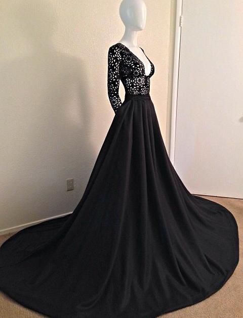 Deep V Neck Ballkleid,Florales Ballkleid,Langarm-Ballkleid,Mode-Ballkleid,Sexy Partykleid cg1701