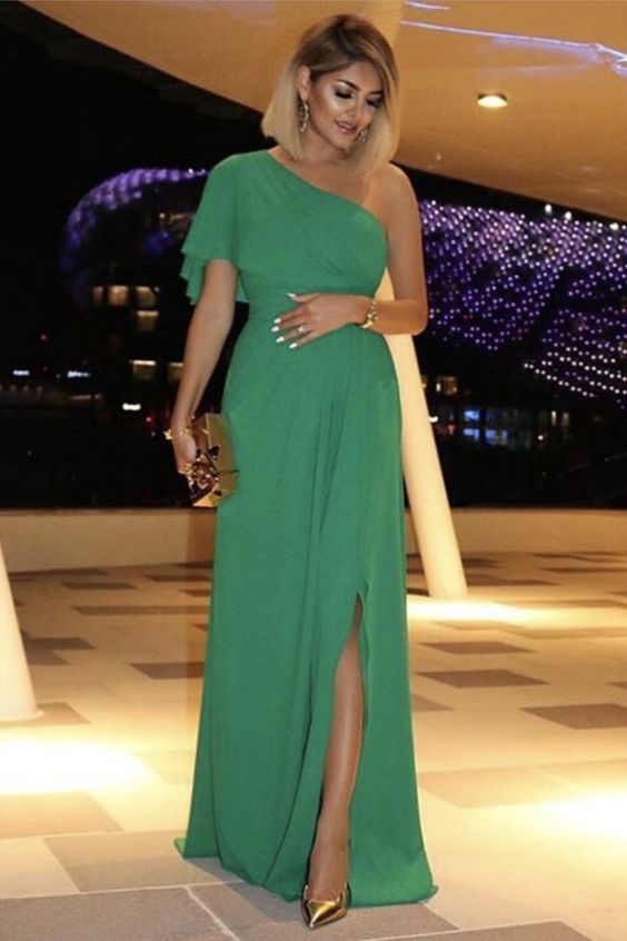 Chiffon One Shoulder Bridesmaid Dresses For boho Weddings prom dress c classygown Chiffon One Shoulder Bridesmaid Dresses For boho Weddings prom dress c classygown