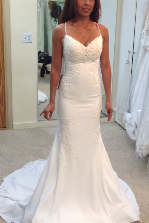 Elegant Mermaid V Neck Wedding Dress Prom Dresses cg17037