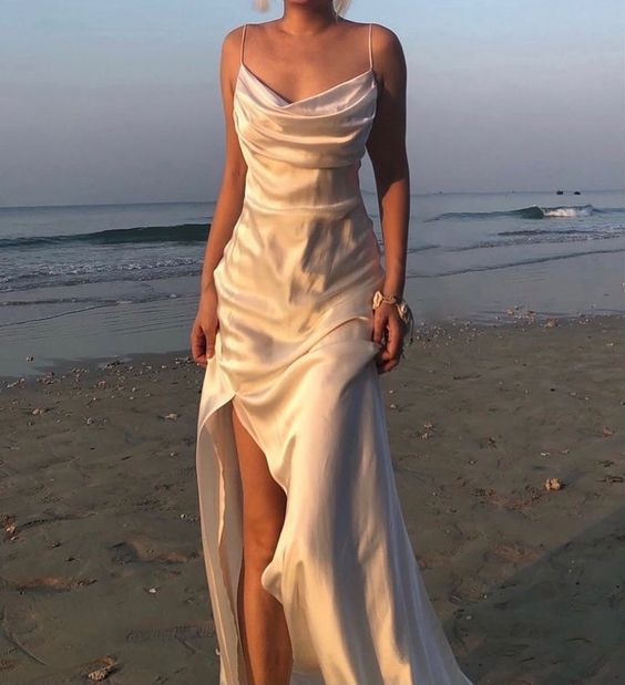 White A-Line Long Prom Dresses Formal Evening Gowns cg17120