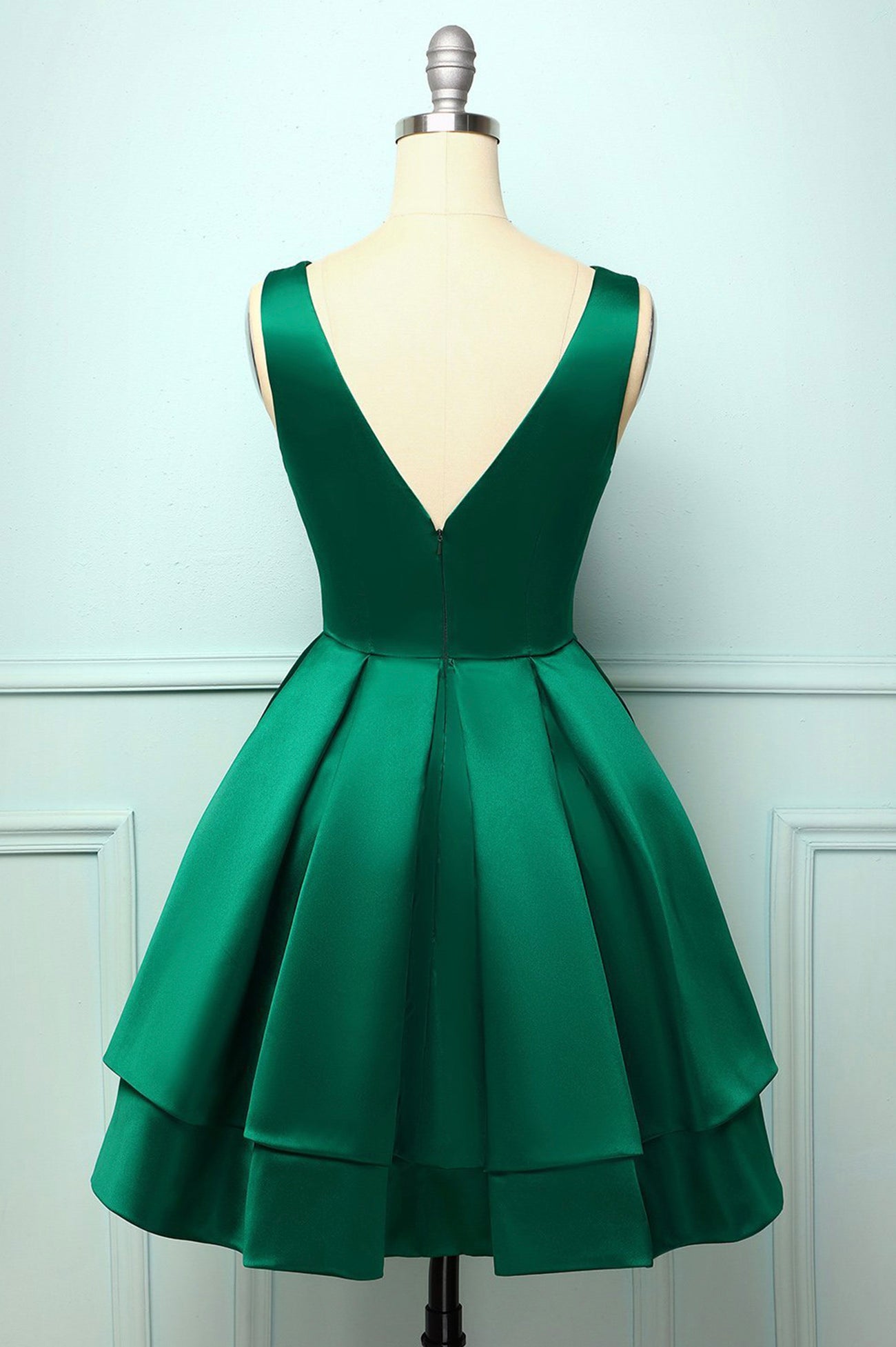 GREEN SATIN SHORT' HOMECOMING DRESS cg17129