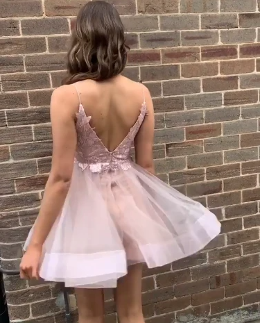 Spaghetti Straps Homecoming Dress, cg17171