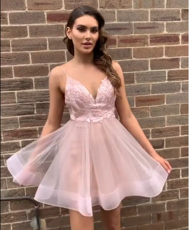 Spaghetti Straps Homecoming Dress, cg17171
