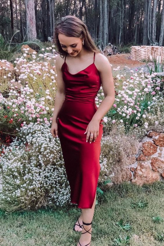 grogeous red sik slip dress Prom Dress cg17194