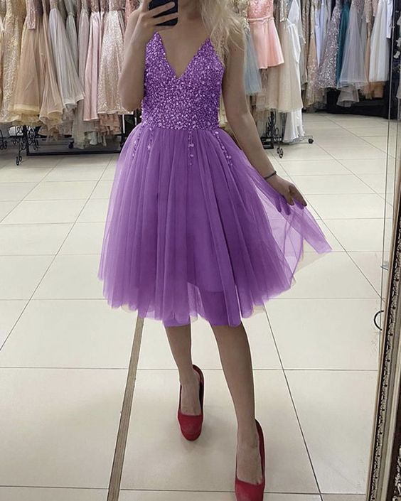 Lavender homecoming dresses short sparkly Short Homecoming Dresses cg17204