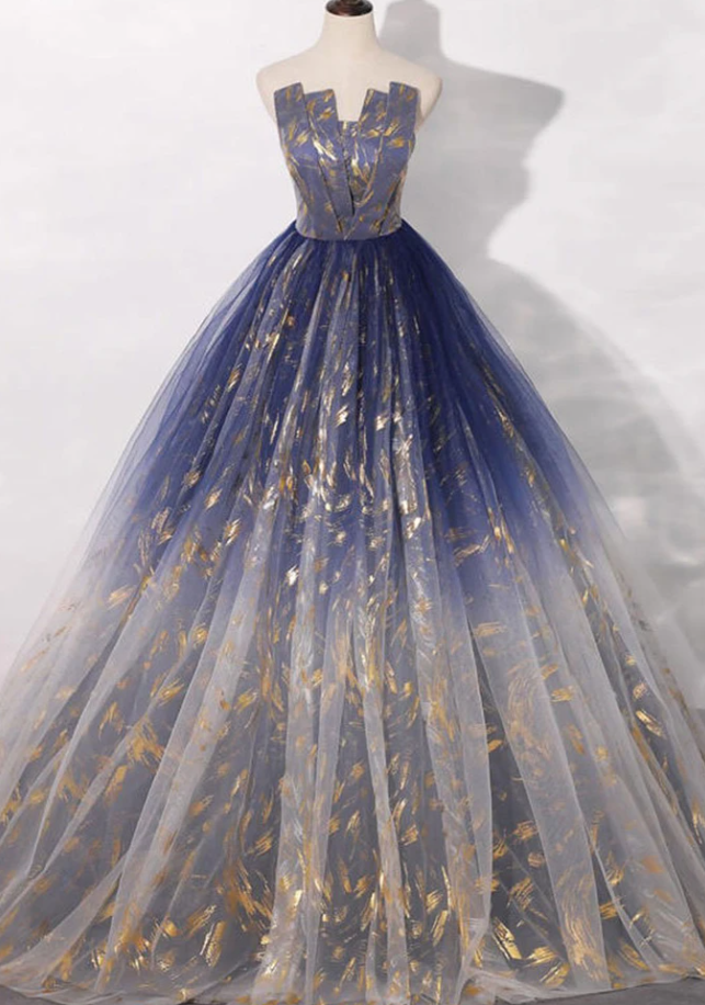 UNIQUE TULLE LACE LONG PROM GOWN, TULLE EVENING DRESS cg17277