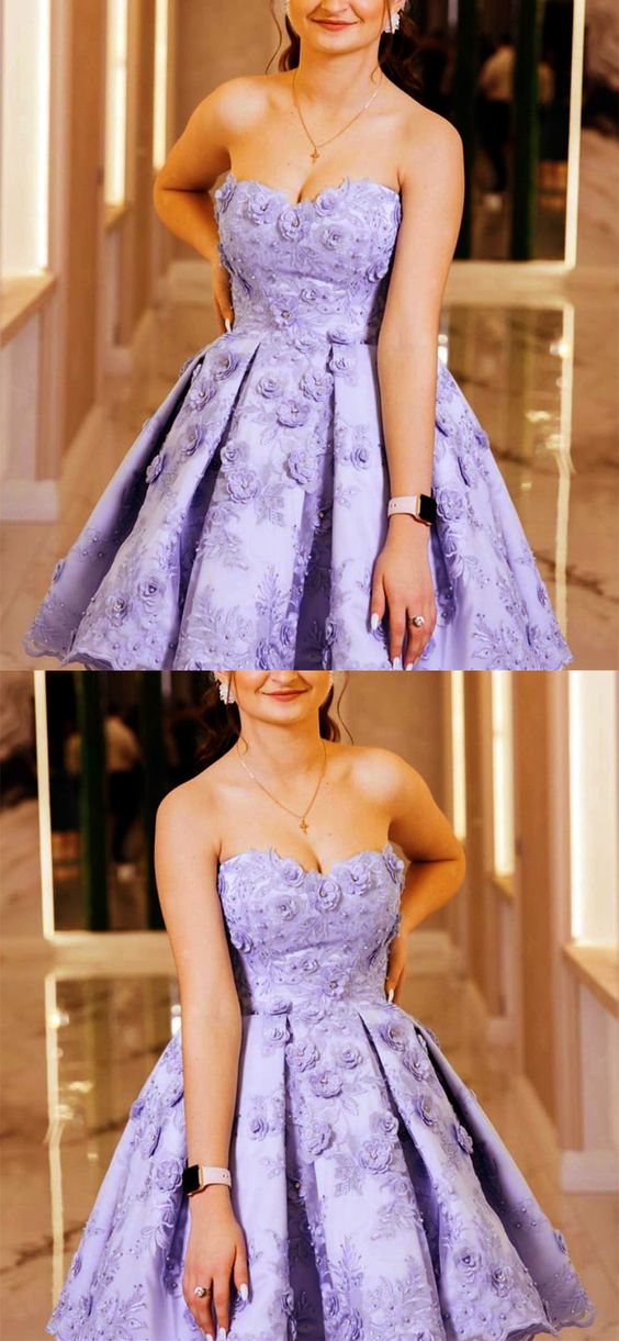 Lavender Lace Homecoming Dresses cg17311