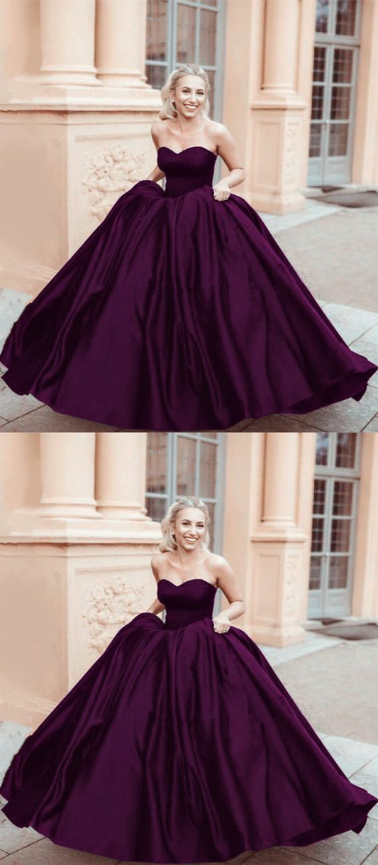 lila Ballkleid, Sweetheart Ballkleid, Satin Ballkleider Ballkleid cg1740