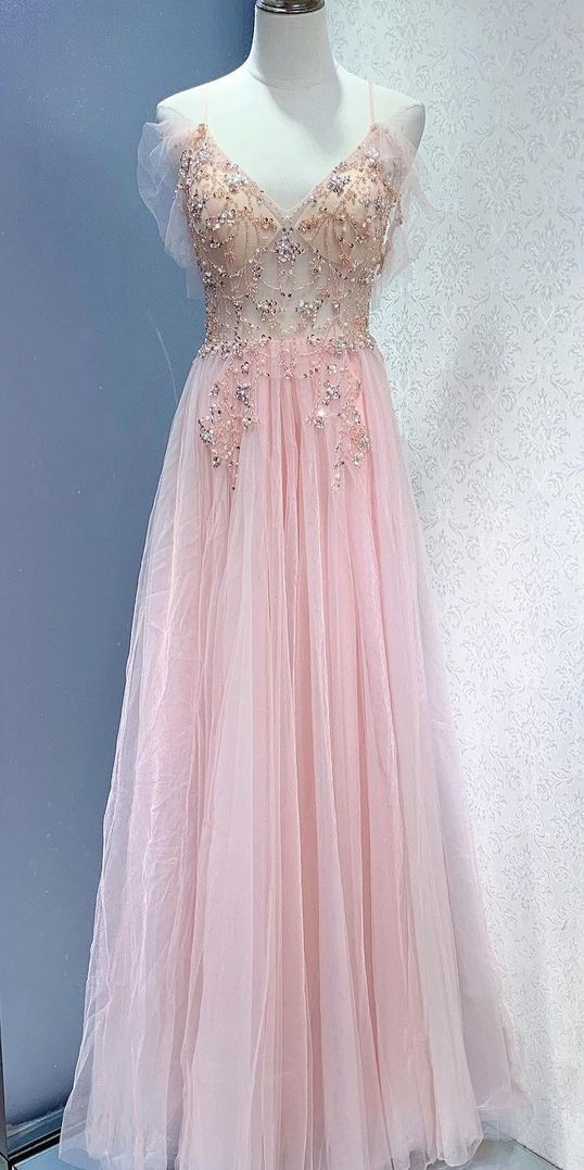 princess A-line punk tulle long prom dress formal dress cg17402