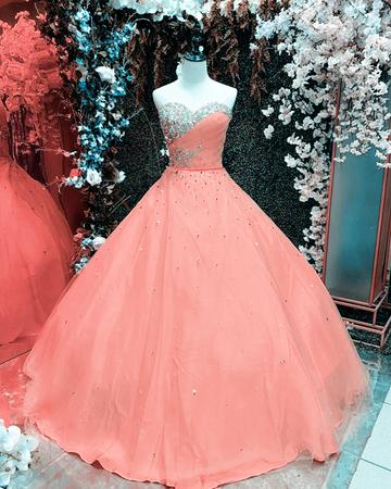 CRYSTAL BEADED SWEETHEART QUINCEANERA DRESSES BALL GOWN Long Prom Evening Dresses cg17502