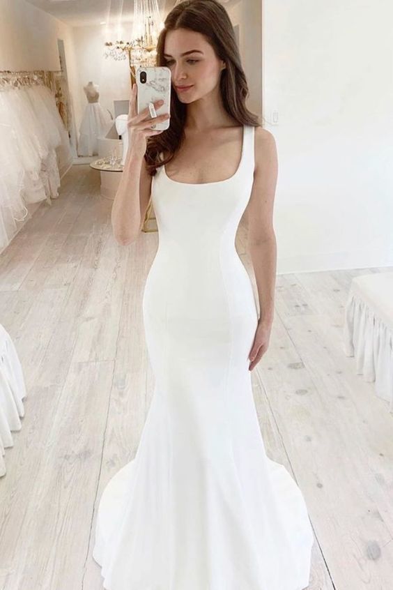 Elegant Mermaid Square Neck Prom Dresses cg17591