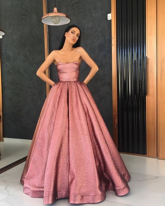 Pink long Prom Dress evening dress cg17622
