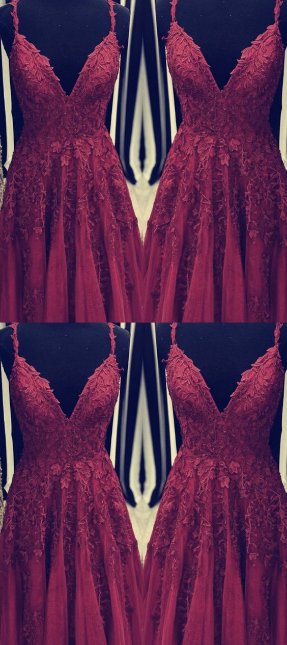 A line burgundy Prom Dress Evening Gowns cg17650