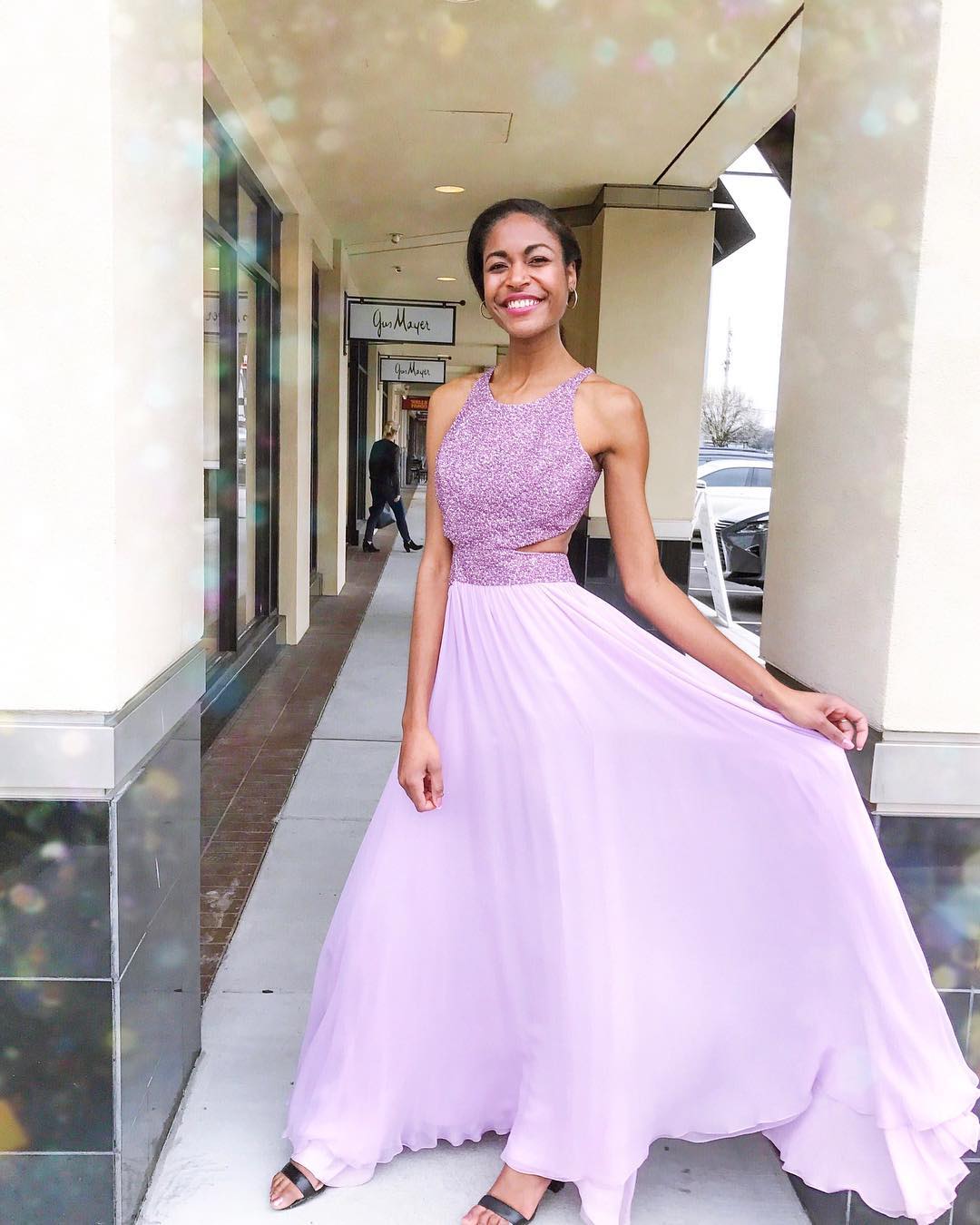 A Line Lilac Prom Dress with Beading cg17712