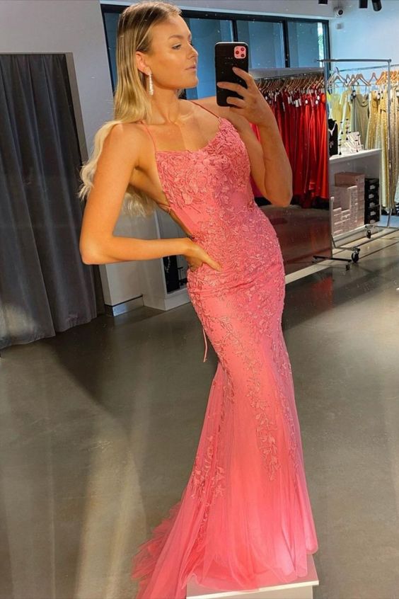 Elegant Lace Mermaid Long Prom Dress cg17715