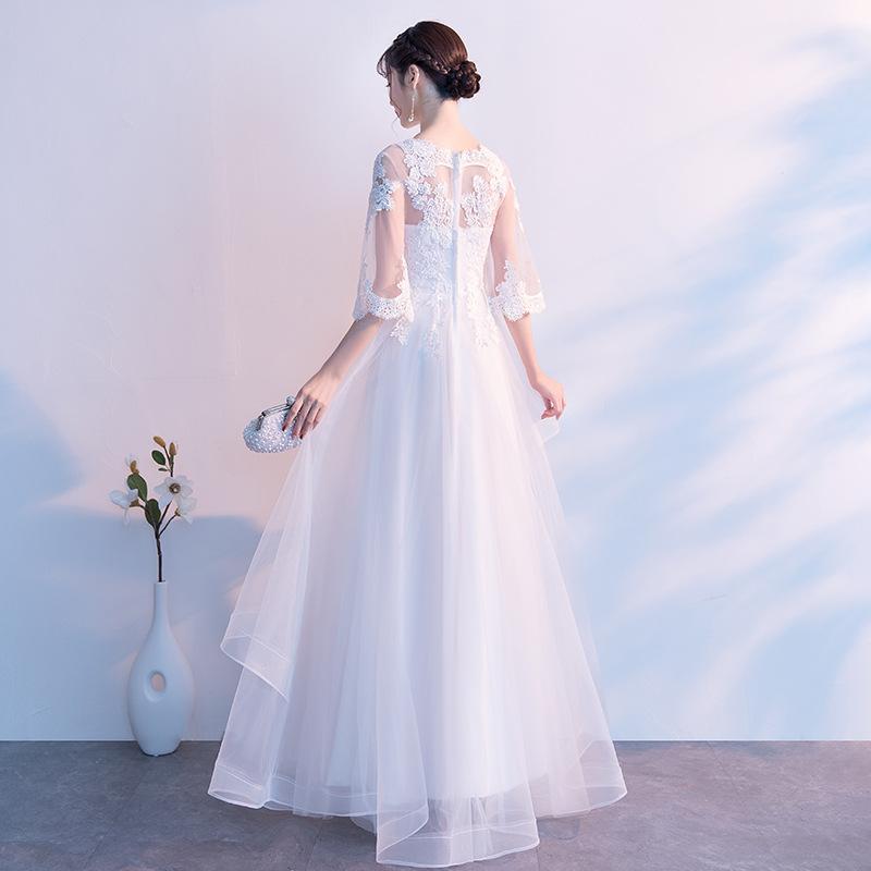White Tulle With Lace Short Sleeves Layers Tulle Prom Dress, White Simple Wedding Party Dress cg17967