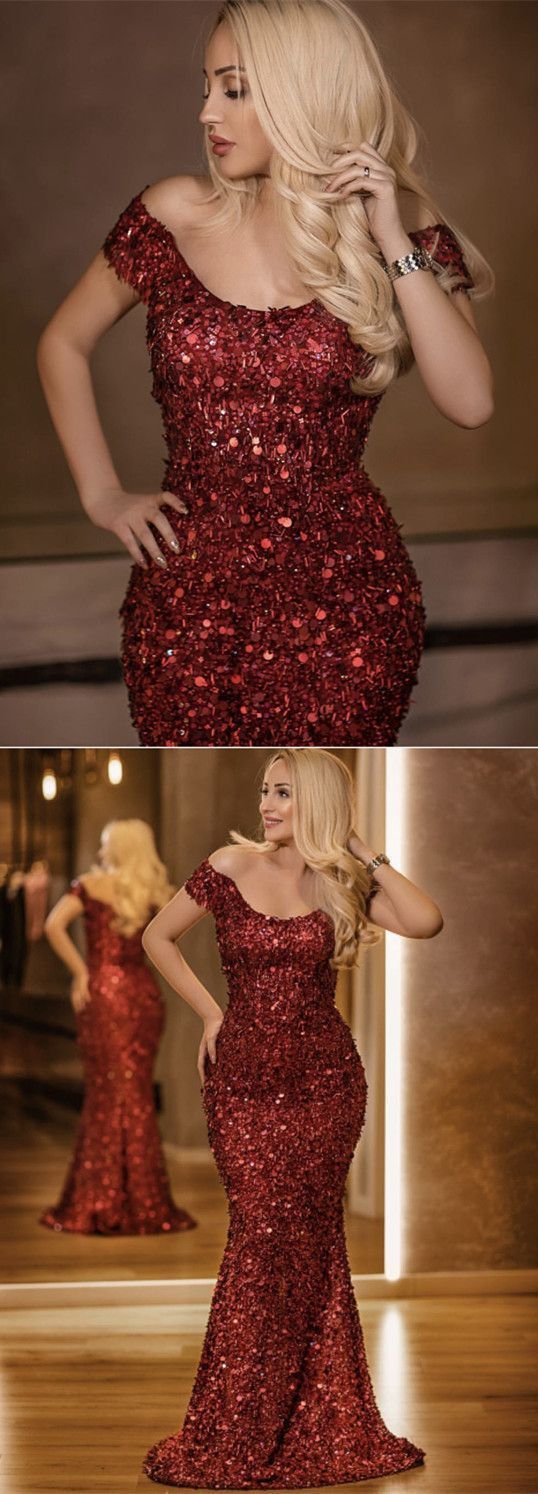 Luxurious Sequins Off Shoulder Mermaid Prom Dresses cg17981