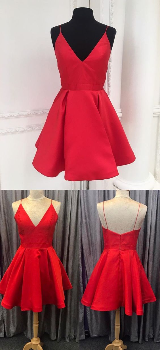 spaghetti straps homecoming dress cg18025
