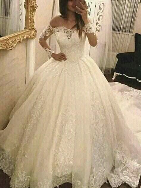 Bateau-Brautkleid Brautkleid mit Ärmeln Ballkleider cg18029
