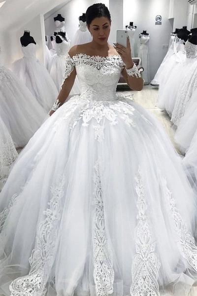 Bateau-Brautkleid Brautkleid mit Ärmeln Ballkleider cg18030