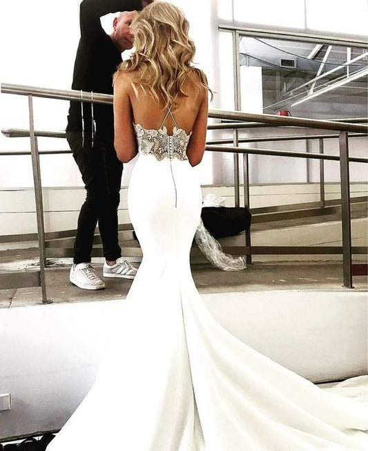 Charmante Spitze Abendkleider Sexy Rückenfreie Meerjungfrau Ballkleider Chiffon cg18085