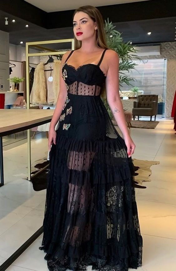 Black evening gown dress Prom Dress cg18149
