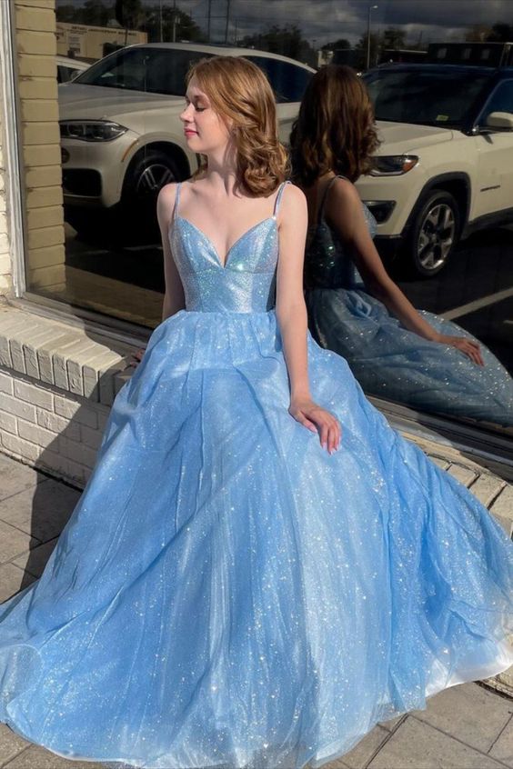 Princess A-line Blue Long Formal Dress Cinderella Dress Prom Dress cg18193
