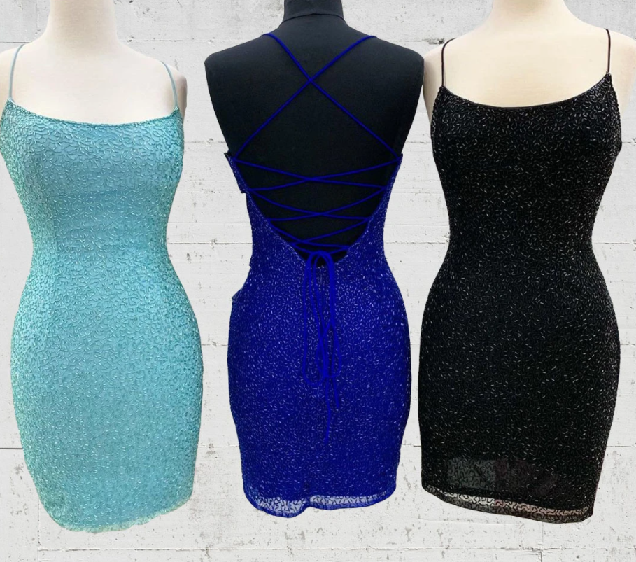 Spaghetti Straps Homecoming Dress with Criss Cross Back cg18196