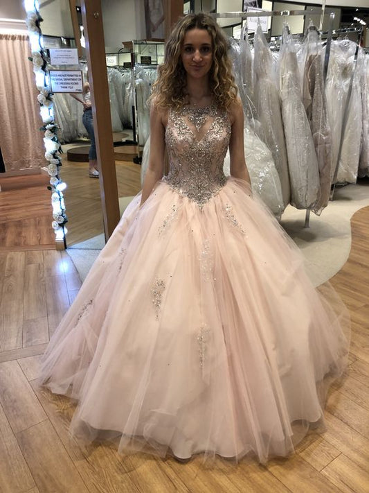 A-Linie Tüll Ballkleid Spitzenapplikationen Damen Partykleid cg18226