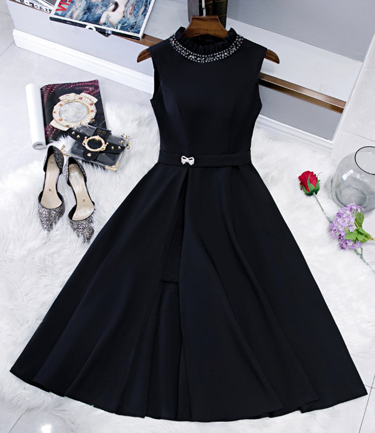 BLACK A LINE SHORT Homecoming Dress cg18257