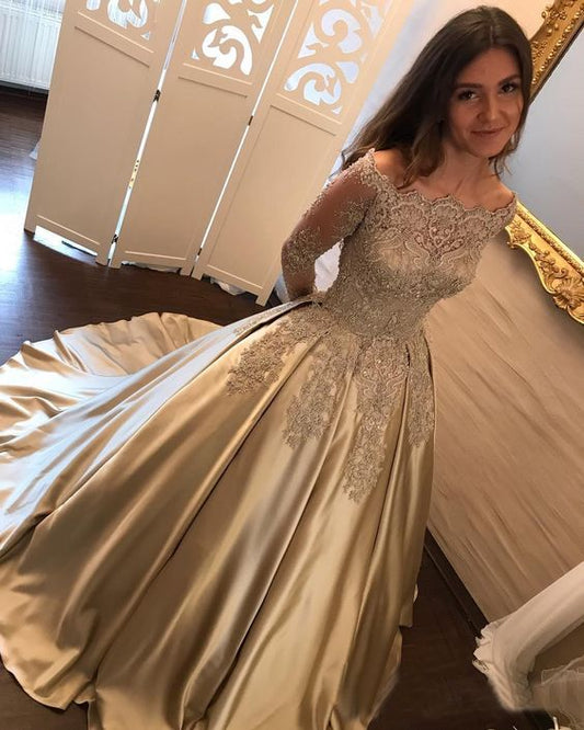 Ballkleid Off-the-Shoulder Satin Ball-/Abendkleid cg1846