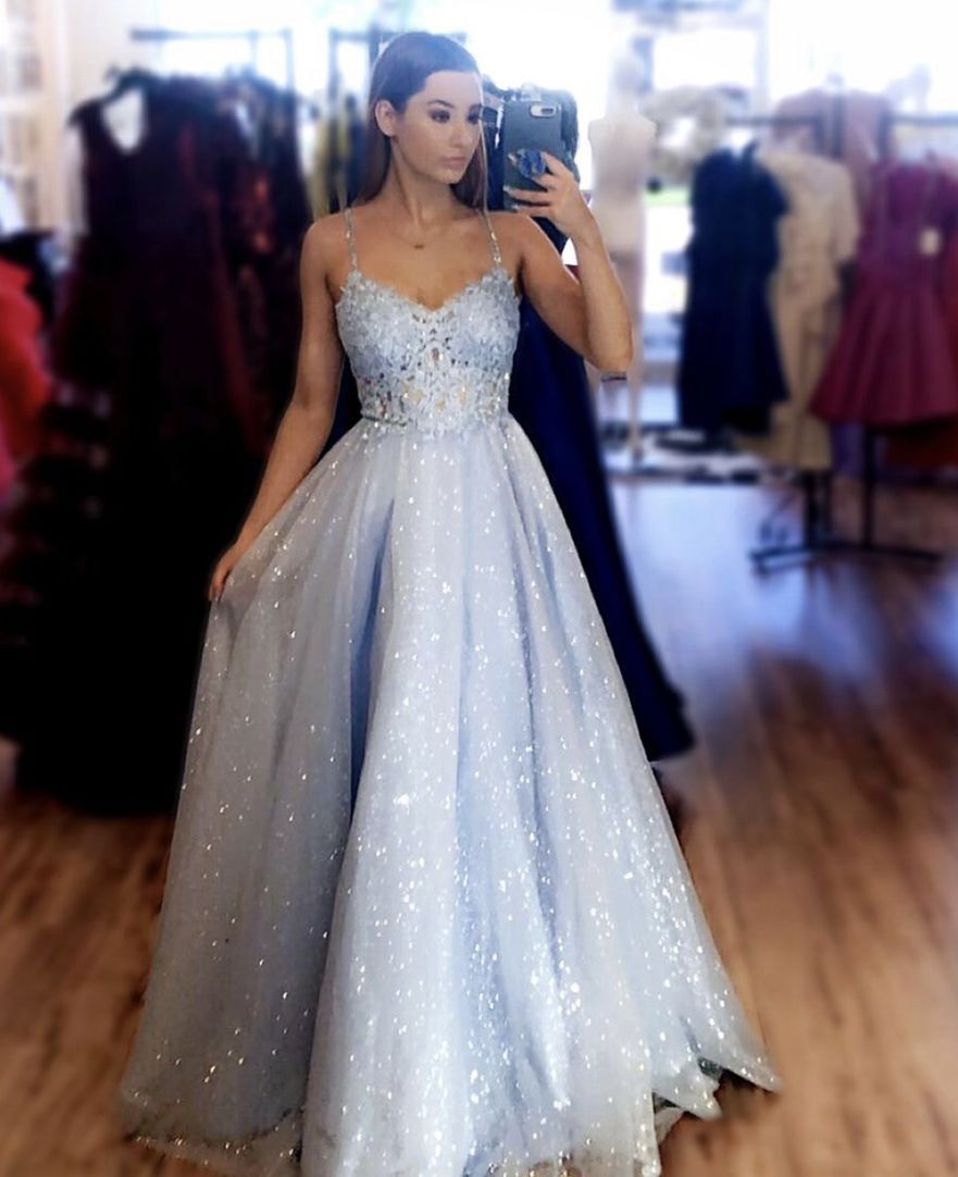 2021 A-line lace appliqued long prom dress formal dress cg18565