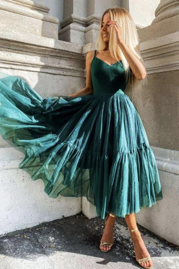 Cute tulle short prom dress A line party dress cg18600