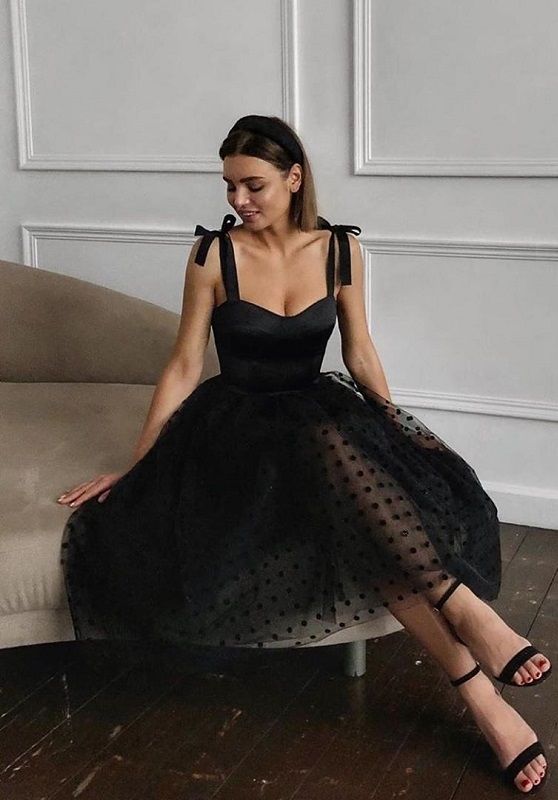 Short A Line Black Prom Dress,Elegant Party Dresses cg18628