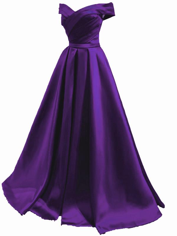Purple Long Satin Sweetheart Off Shoulder Formal Dress, A-Line Prom Dress Party Dress cg18703