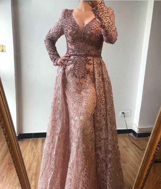 LUXURY ARABIC EVENING PROM GOWNS WITH OVERSKIRT cg18768