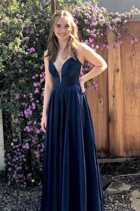 Long Satin A-line Prom Dress cg18814