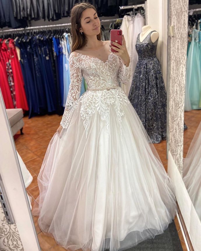 Long Sleeve Wedding Dresses,Wedding Dress,Custom Made Wedding prom Gown cg18827