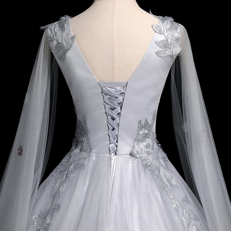 Beautiful Grey Ball Gown Long Tulle Sweet 16 Dress, Grey Party prom Dress 2021 cg18927
